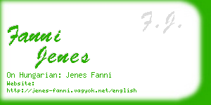 fanni jenes business card